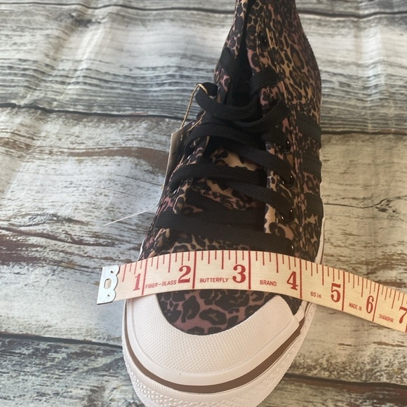 Adidas Leopard Print Mid-Tops in Black and Pink Sz 6 - Picture 11 of 12